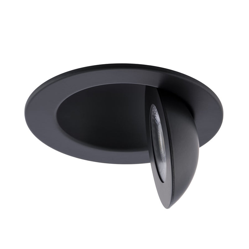 WAC Lotos 1Lt 4" LED 5-CCT Round Recessed Kit, Black/Frosted