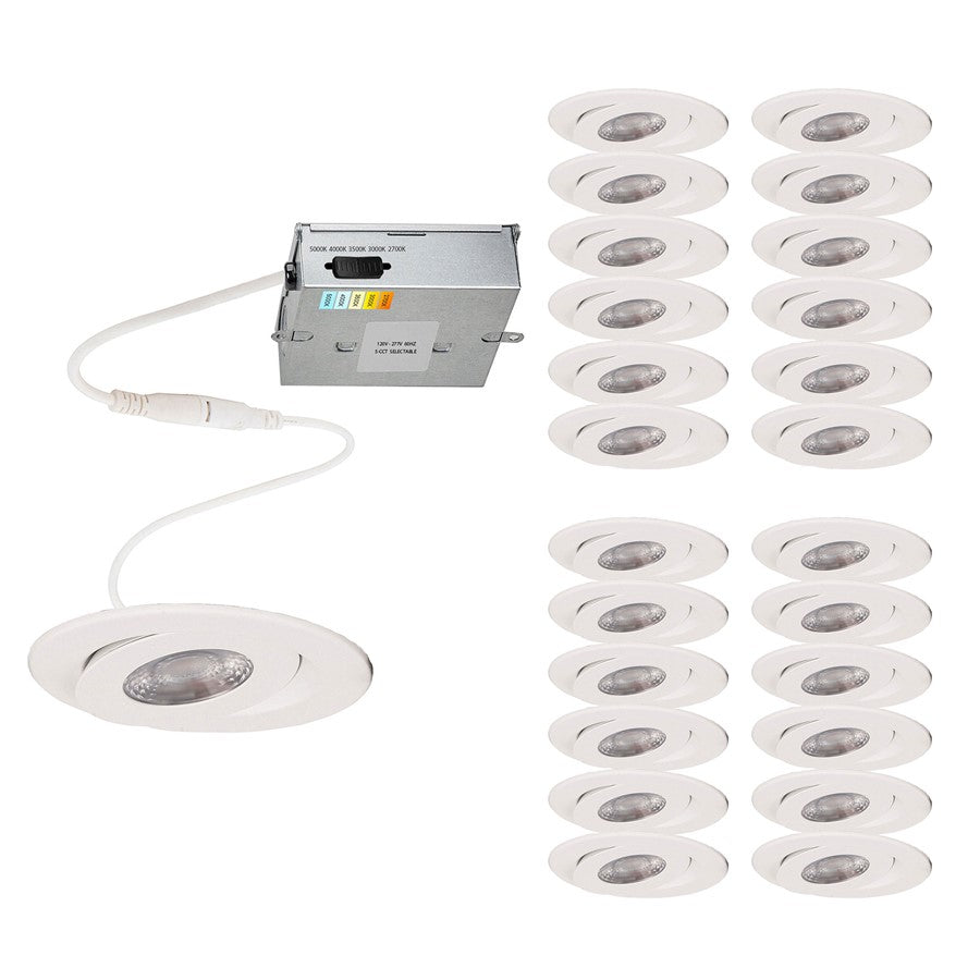 WAC RAR Lotos 4" 5-CCT LED Recessed (Pack of 24), White - R4ERAR-W9CS-FWT-24