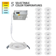 WAC Lotos 4" LED 5-CCT Round Recessed, 24 Pack, FWH - R4ERAR-W9CS-WT-24