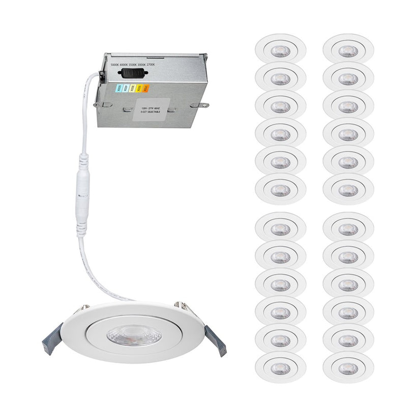 WAC Lotos 4" LED 5-CCT Round Recessed, 24 Pack, FWH