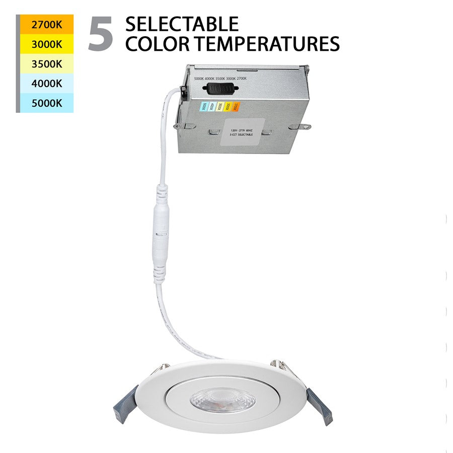 WAC Lotos 1Lt 4" LED 5-CCT Round Recessed Kit, Pack/6, FWH