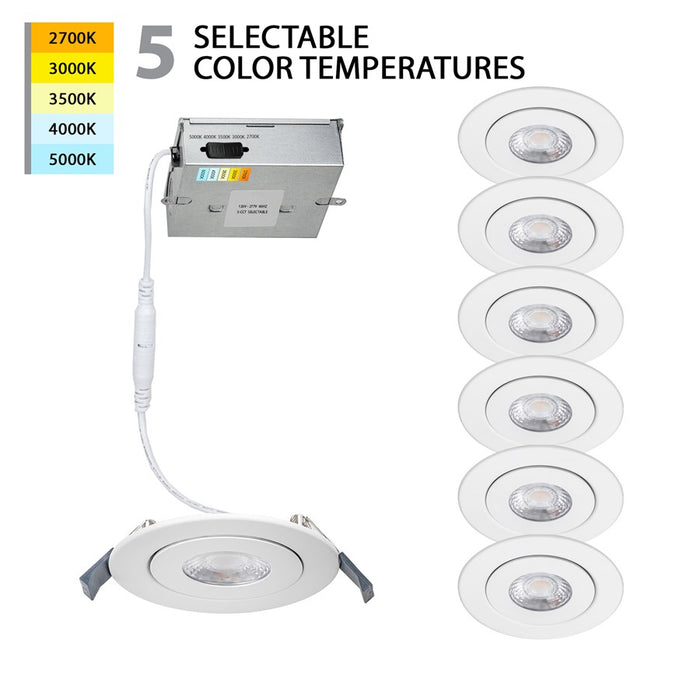 WAC Lotos 1Lt 4" LED 5-CCT Round Recessed Kit, White/FR