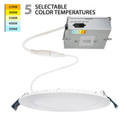 WAC Lotos 1Lt 4" LED 5-CCT Round Recessed Kit, White/Frosted - R4ERDR-W9CS-WT