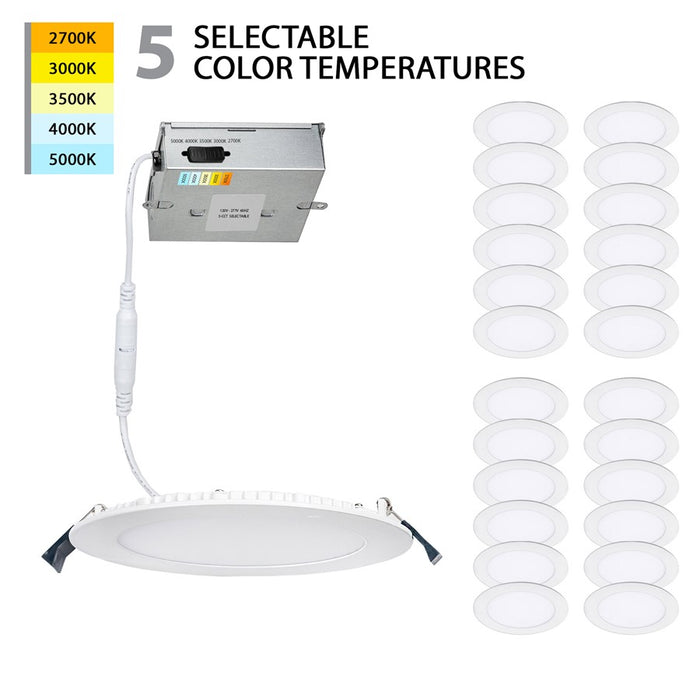 WAC Lotos 4" LED 5-CCT Round Recessed Kit, 24 Pack, FWH - R4ERDR-W9CS-WT-24