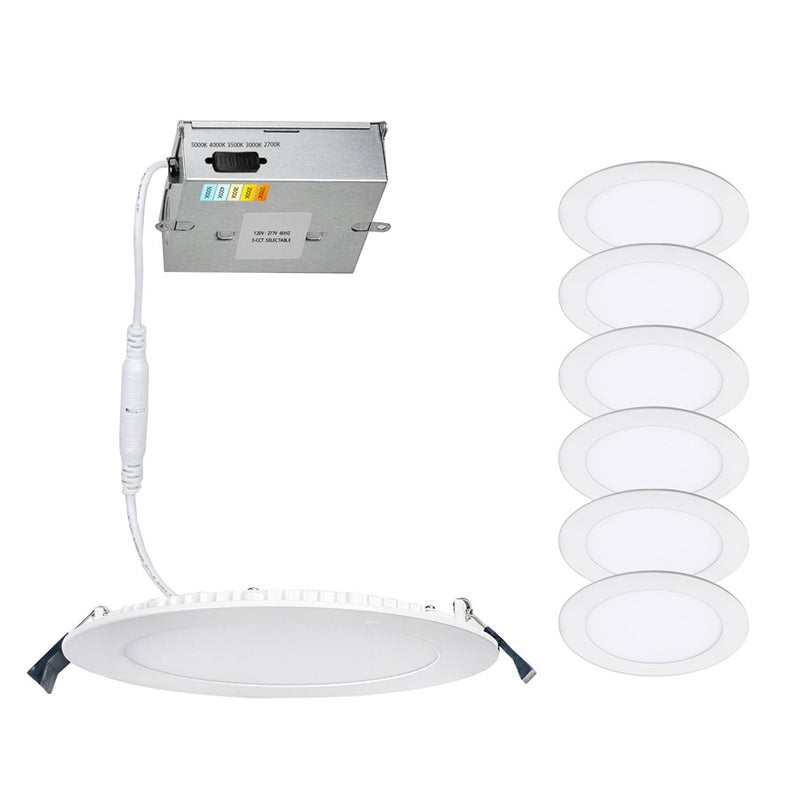 WAC Lotos 1Lt 4" LED 5-CCT Round Recessed Kit, Pack of 6, FWH