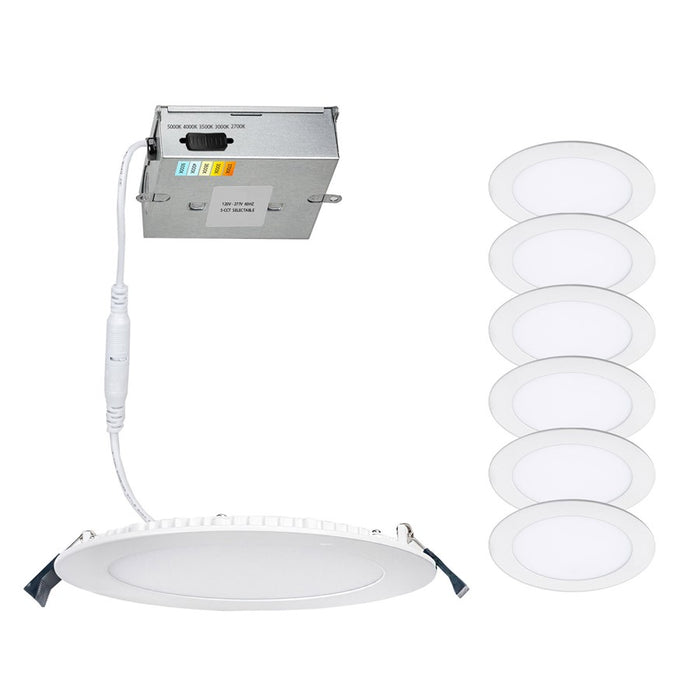 WAC Lotos 1Lt 4" LED 5-CCT Round Recessed Kit, Pack of 6, FWH