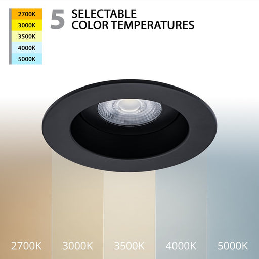 WAC Lotos 1Lt 6" LED 5-CCT Round Retrofit Recessed Kit, Black