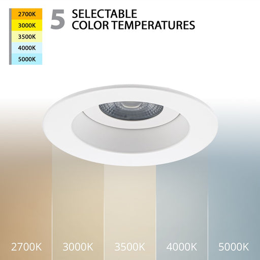 WAC Lotos 1Lt 6" LED 5-CCT Round Retrofit Recessed Kit, White