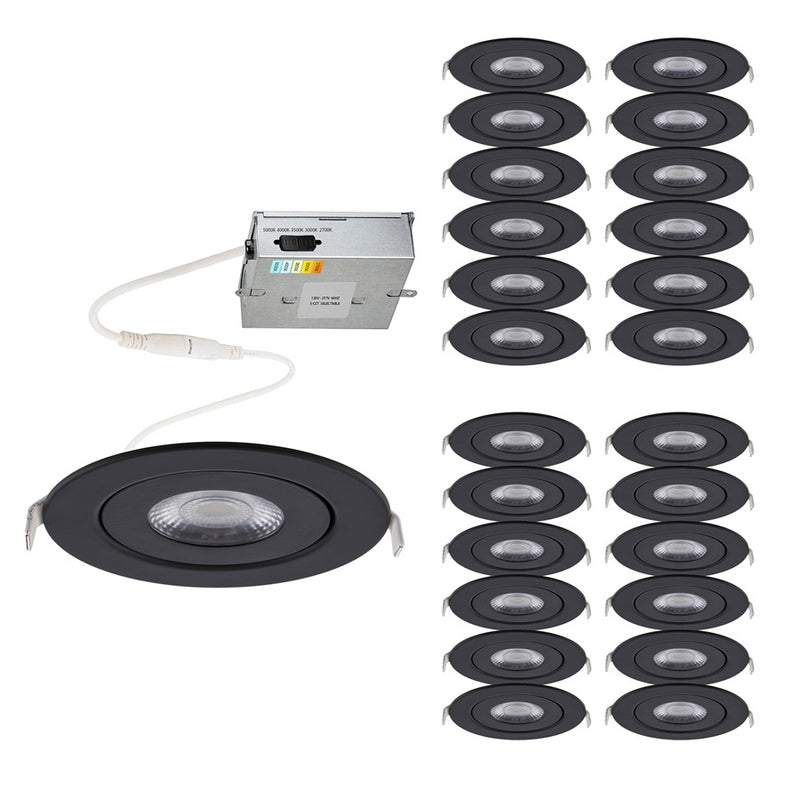 WAC Lighting Lotos 6" 5-CCT LED Recessed (Pack of 24), Black - R6ERAR-W9CS-BK-24