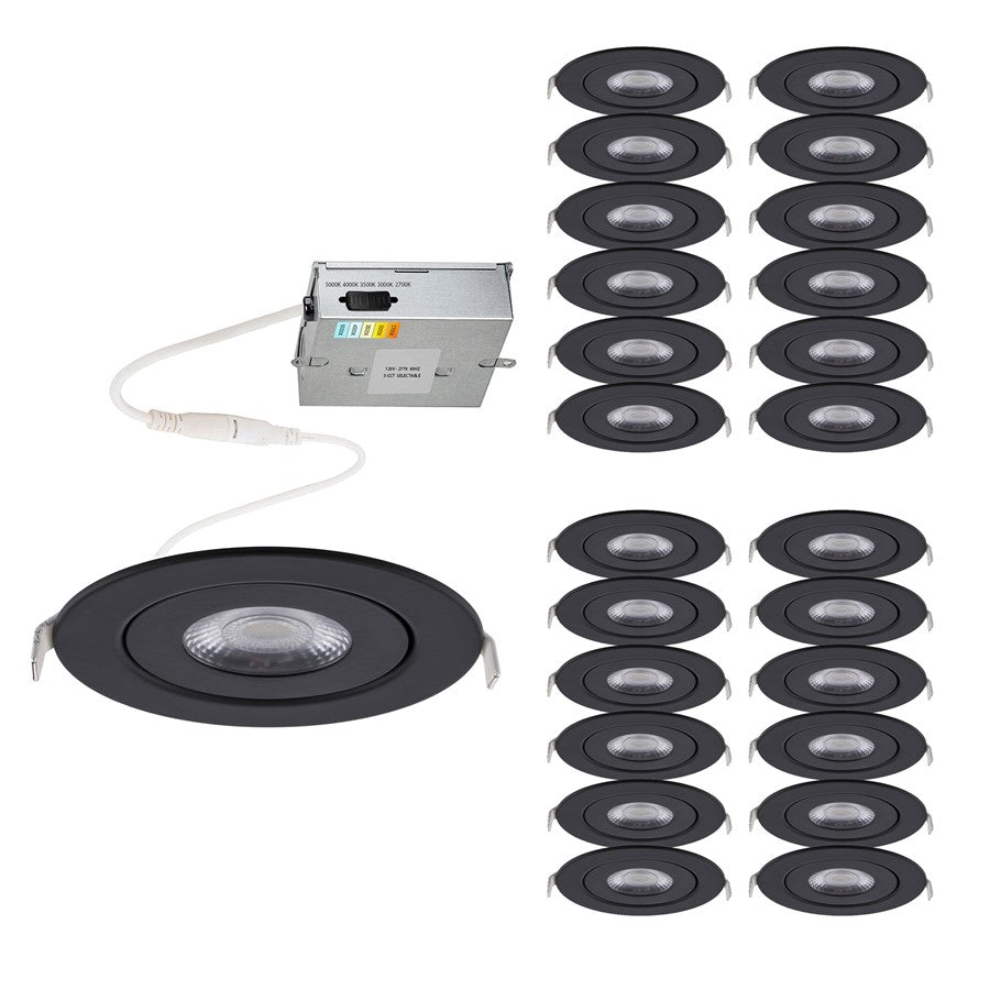 WAC Lighting Lotos 6" 5-CCT LED Recessed (Pack of 24), Black - R6ERAR-W9CS-BK-24