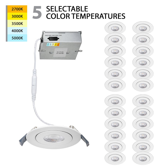 WAC Lotos 6" LED 5-CCT ERAR Round Recessed Kit, 24 Pack, FWH - R6ERAR-W9CS-WT-24