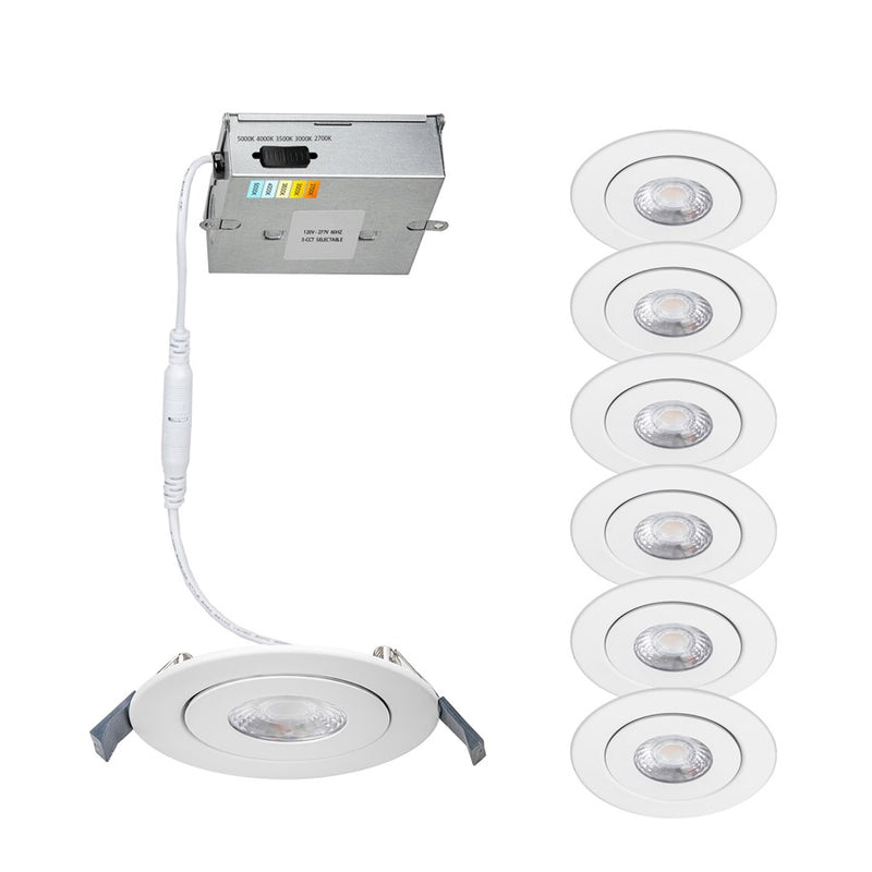 WAC Lotos 6" LED 5-CCT ERAR Round Recessed Kit, 6 Pack, FWH