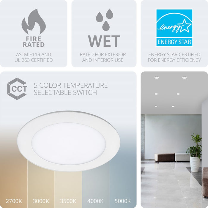 WAC Lotos 6" 5-CCT Selectable LED Recessed (Pack of 24), WH