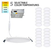 WAC Lotos 6" LED 5-CCT ERDR Round Recessed Kit, 24 Pack, FWH - R6ERDR-W9CS-WT-24