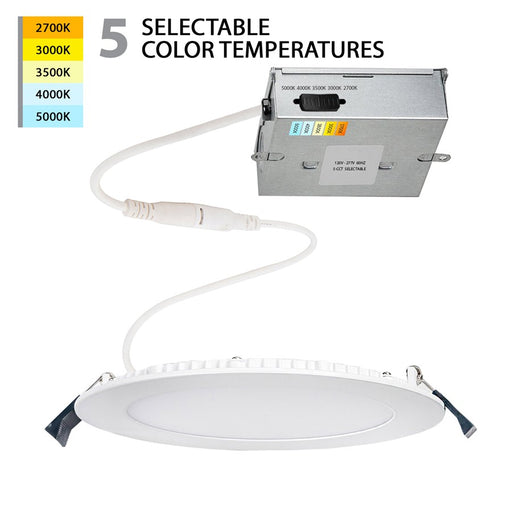 WAC Lotos 1Lt 6" LED 5-CCT ERDR Round Recessed Kit, WH/Frost - R6ERDR-W9CS-WT
