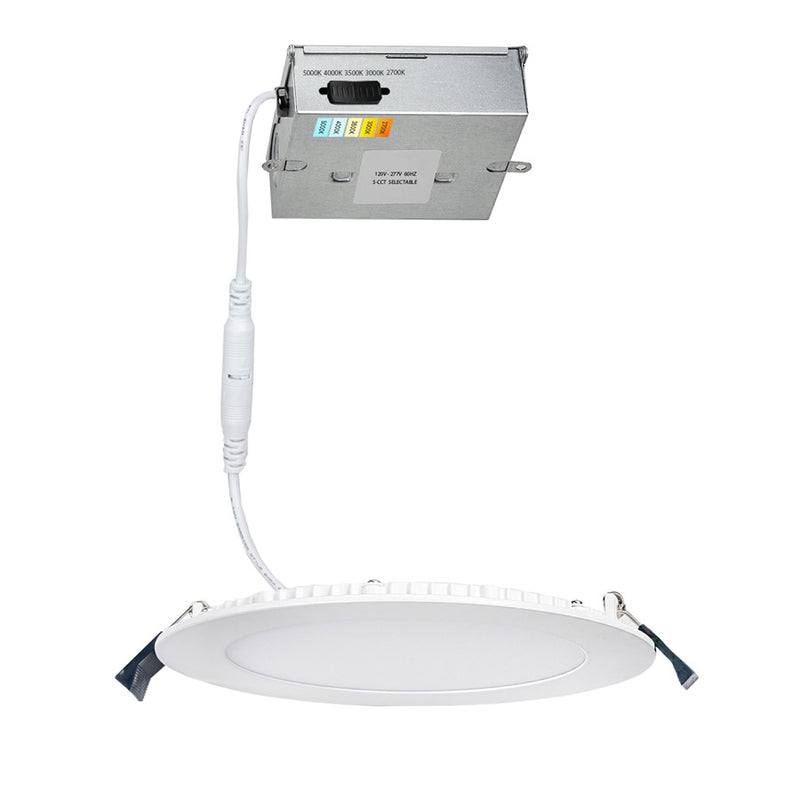 WAC Lotos 1Lt 6" LED 5-CCT ERDR Round Recessed Kit, WH/Frost