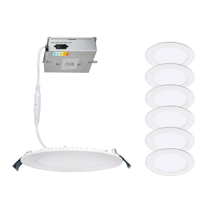 WAC Lotos 6" LED 5-CCT ERDR Round Recessed Kit, 6 Pack, FWH