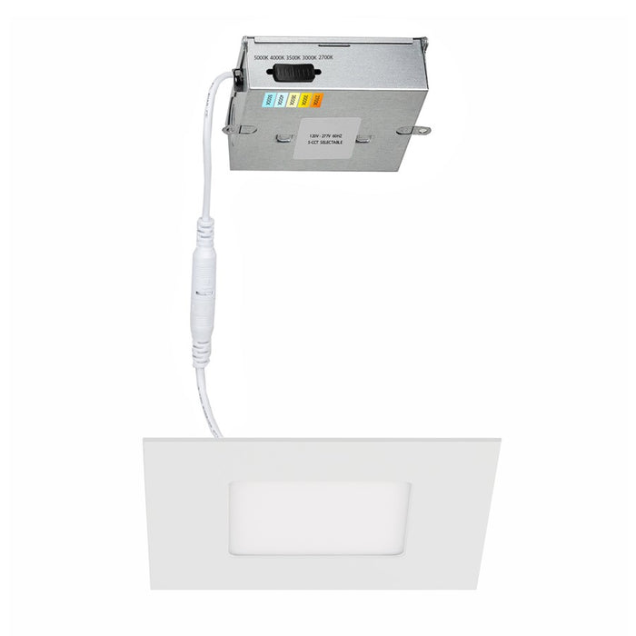 WAC Lotos 1Lt 6" LED 5-CCT Square Recessed Kit, White/Frosted - R6ESDR-W9CS-WT