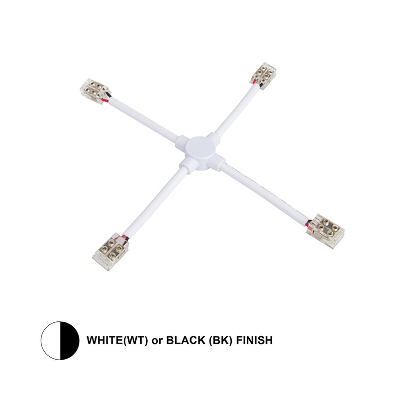 WAC Basics/Gemini 24VDC Flex X Connector, Black - T24-BS-X-BK