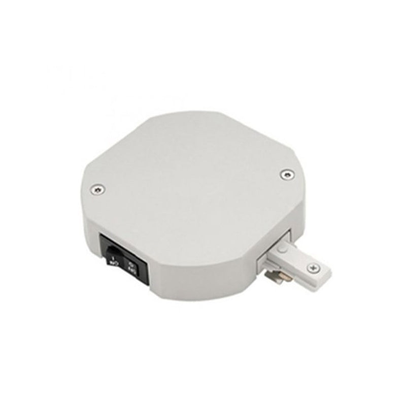 WAC H Track Current Limiter 4" Octagonal End Power Feed, White - THL-HLE-1-2A-WT