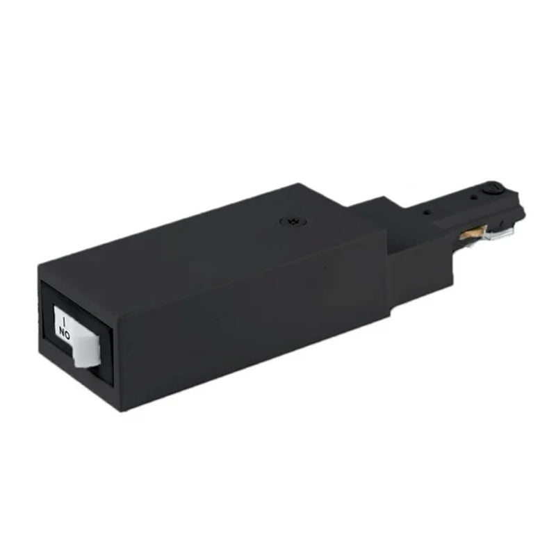 WAC H Track Current Limiter Live End Power Feed, Black - THL-HLES-1-2A-BK