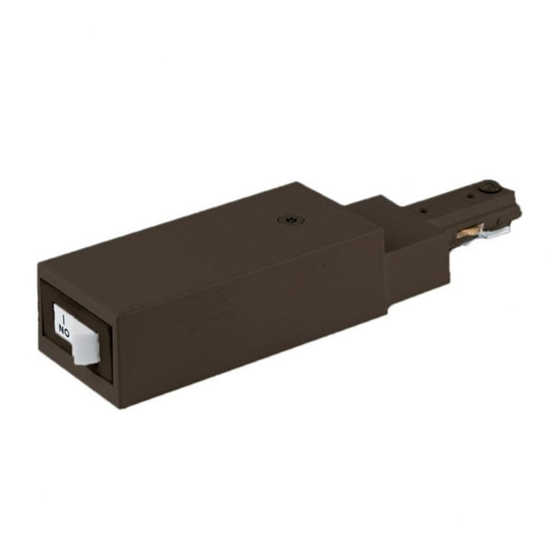 WAC H Track Current Limiter Live End Power Feed, Dark Bronze - THL-HLES-1-2A-DB