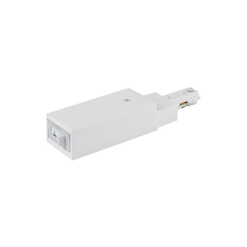 WAC H Track Current Limiter Live End Power Feed, White - THL-HLES-1-2A-WT
