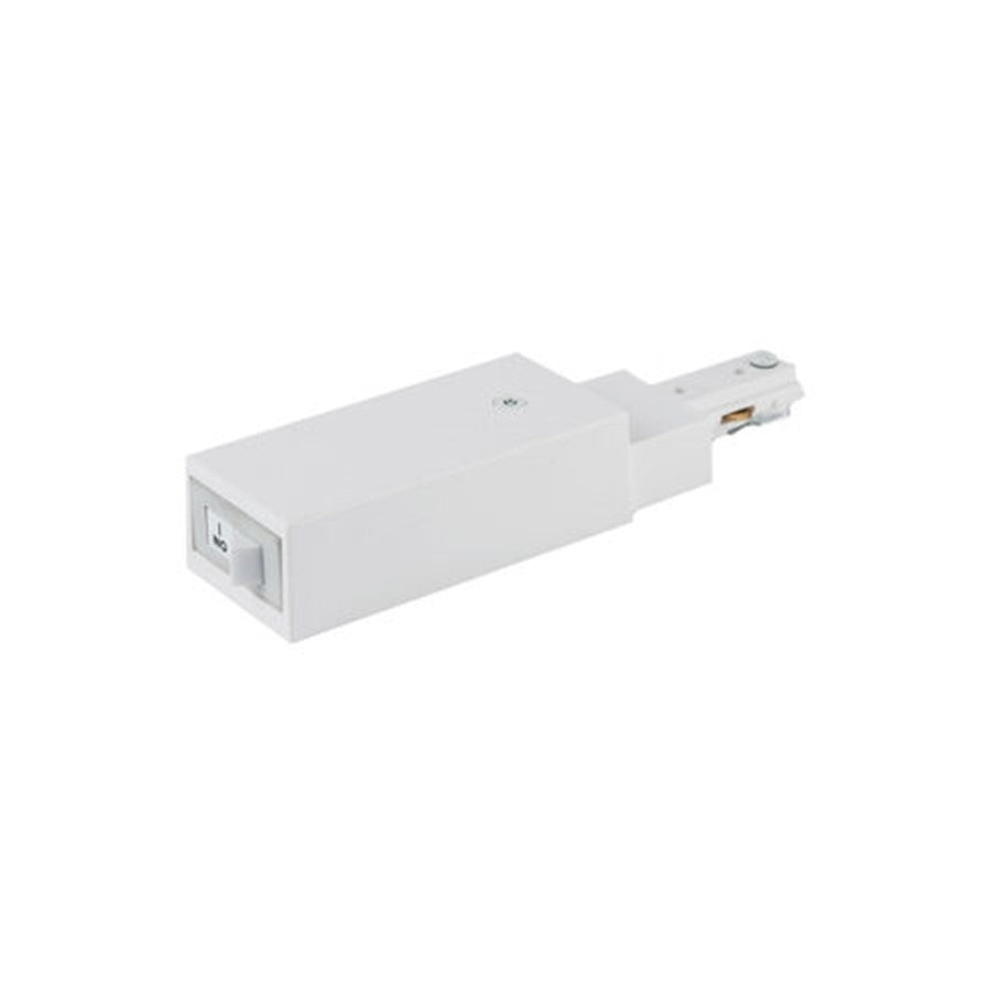 WAC H Track Current Limiter Live End Power Feed, White - THL-HLES-1-2A-WT