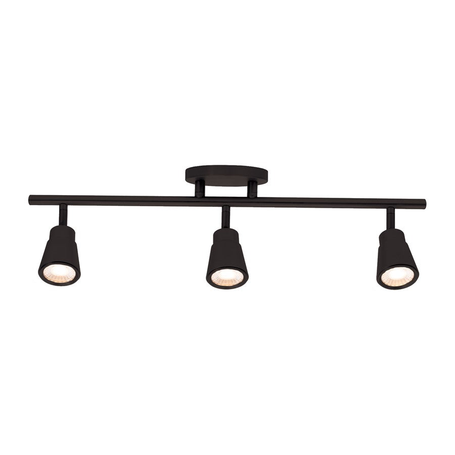 WAC Solo 3Lt LED Fixed Rail, Black/Clear