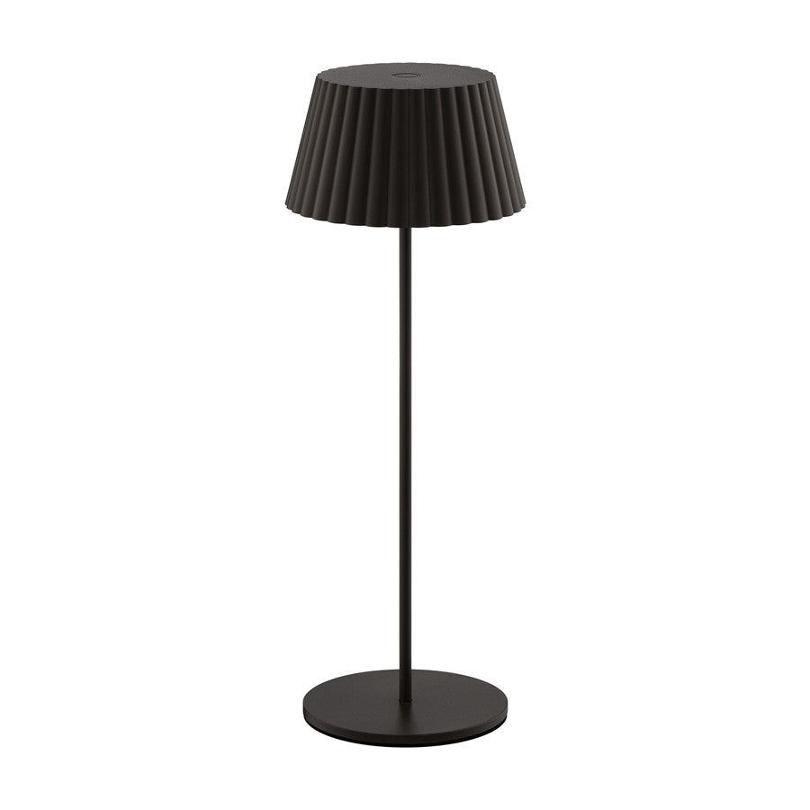 WAC Pleat 1Lt LED Rechargeable Table Lamp, Black/Black - TL-W251115-CS-BK