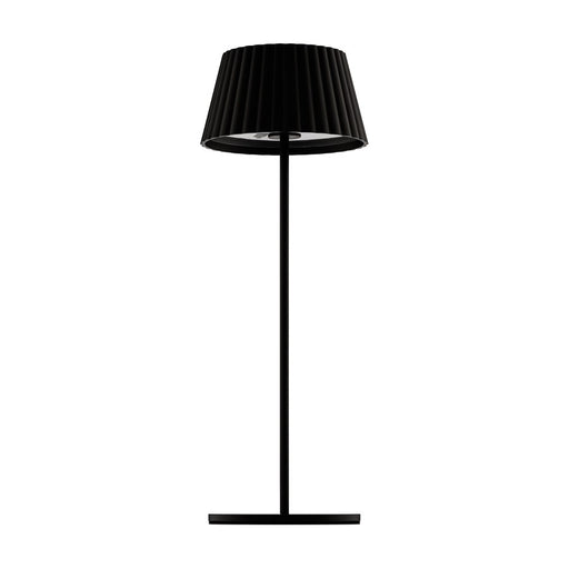WAC Pleat 1Lt LED Rechargeable Table Lamp, Black/Black