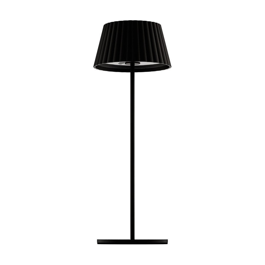 WAC Pleat 1Lt LED Rechargeable Table Lamp, Black/Black