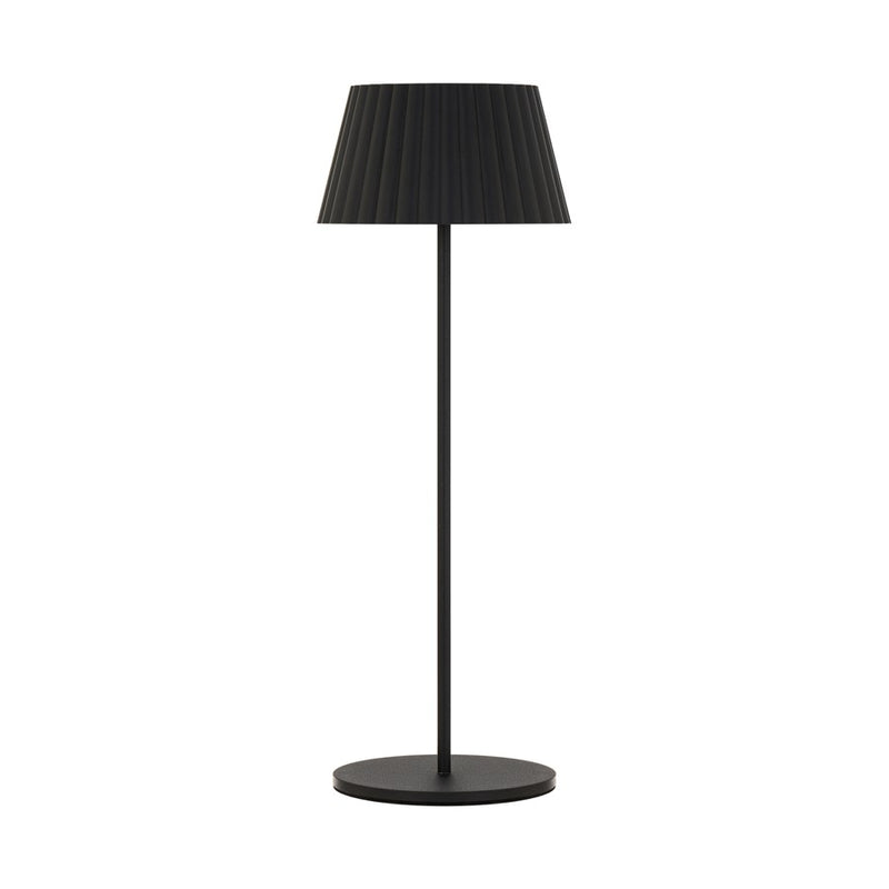 WAC Pleat 1Lt LED Rechargeable Table Lamp, Black/Black