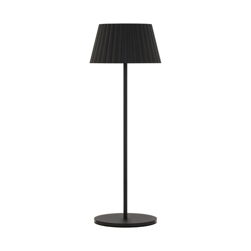WAC Pleat 1Lt LED Rechargeable Table Lamp, Black/Black