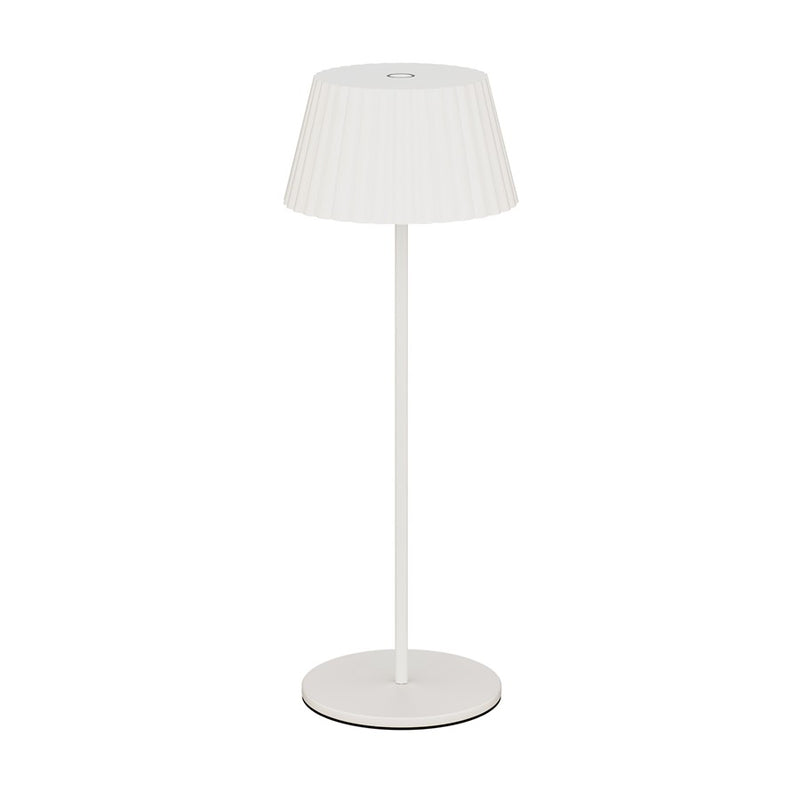 WAC Pleat 1Lt LED Rechargeable Table Lamp, White/White - TL-W251115-CS-WT