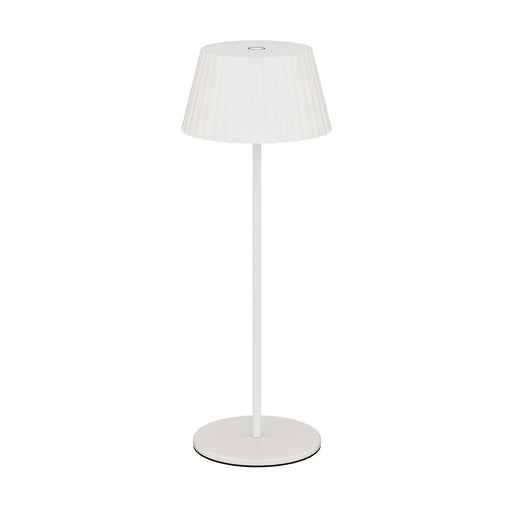 WAC Pleat 1Lt LED Rechargeable Table Lamp, White/White - TL-W251115-CS-WT