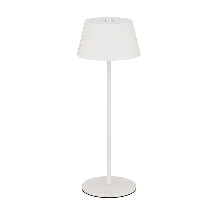 WAC Pleat 1Lt LED Rechargeable Table Lamp, White/White - TL-W251115-CS-WT
