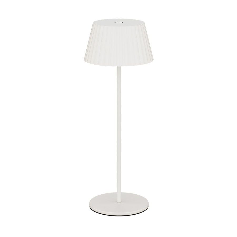WAC Pleat 1Lt LED Rechargeable Table Lamp, White/White - TL-W251115-CS-WT