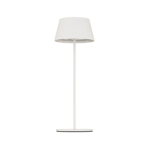 WAC Pleat 1Lt LED Rechargeable Table Lamp, White/White