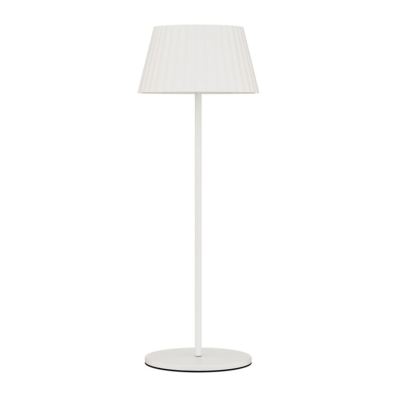 WAC Pleat 1Lt LED Rechargeable Table Lamp, White/White