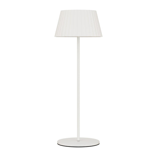 WAC Pleat 1Lt LED Rechargeable Table Lamp, White/White