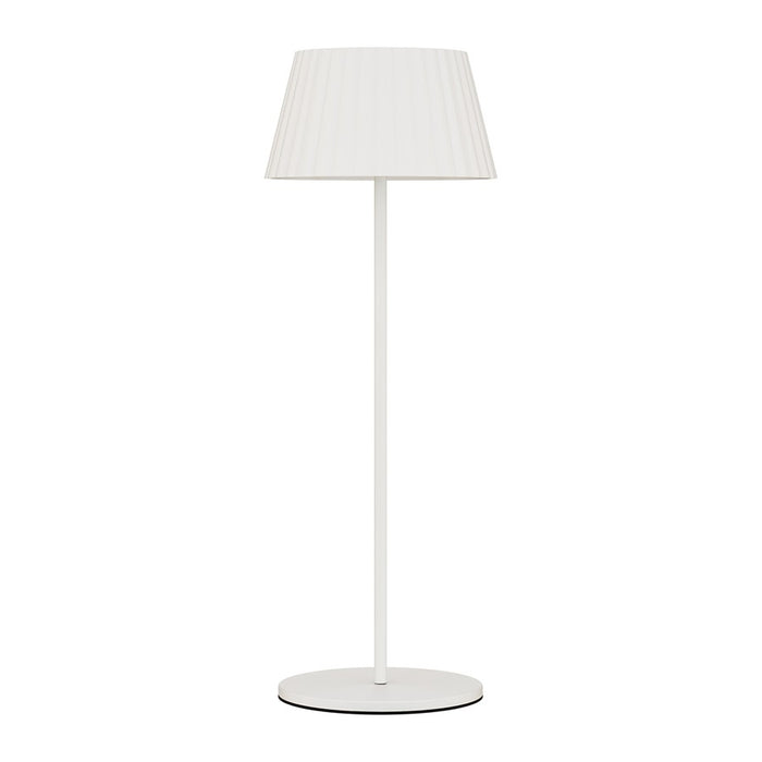 WAC Pleat 1Lt LED Rechargeable Table Lamp, White/White