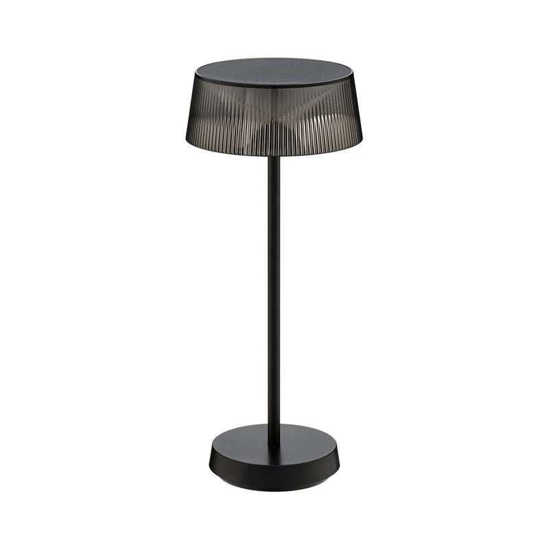 WAC Crystal 1Lt LED Rechargeable Table Lamp, Black/Clear - TL-W251315-27-BK