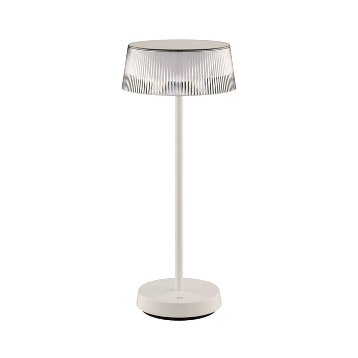 WAC Crystal 1Lt LED Rechargeable Table Lamp, White/Clear - TL-W251315-27-WT