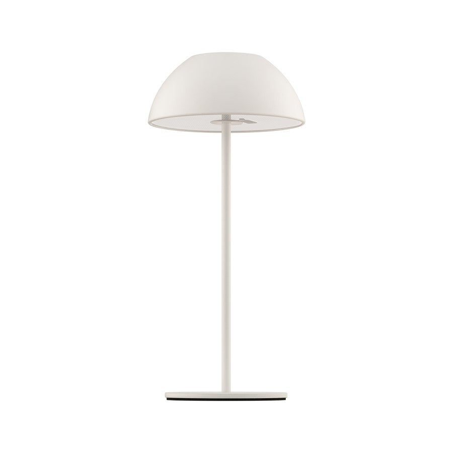 WAC Channing 1Lt LED Rechargeable Table Lamp, White/White