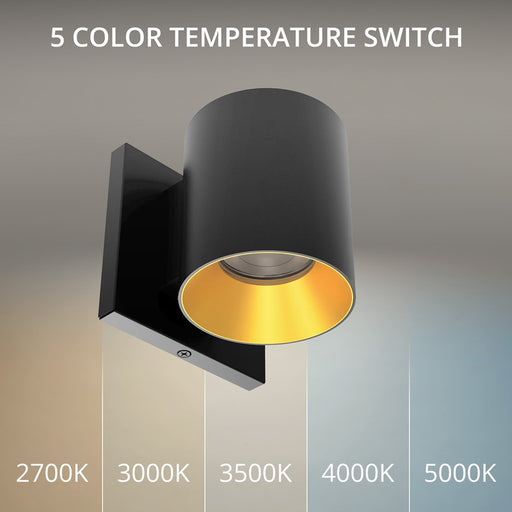 WAC Zoron 1Lt 3.5" RD Outdoor Wall Light, Flood Beam/Black Gold