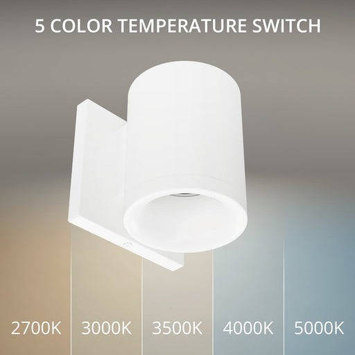WAC Zoron 1Lt 3.5" RD Outdoor Wall Light, Flood Beam/Arc Trim White
