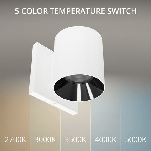 WAC Zoron 1Lt 3.5" RD Outdoor Wall Light, Flood Beam/White Black