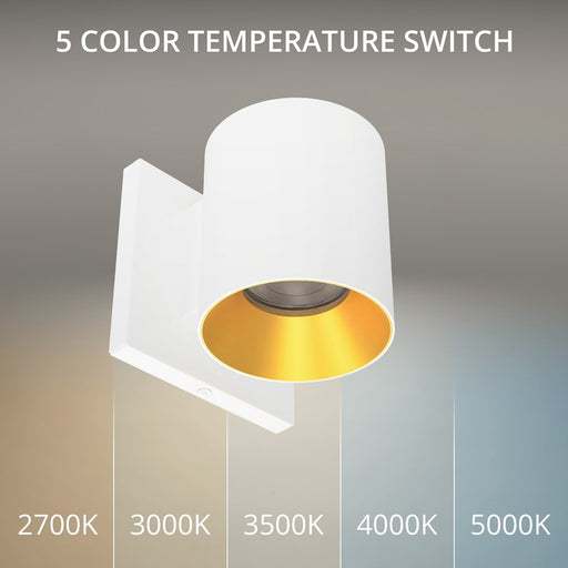 WAC Zoron 1Lt 3.5" RD Outdoor Wall Light, Flood Beam/White Gold