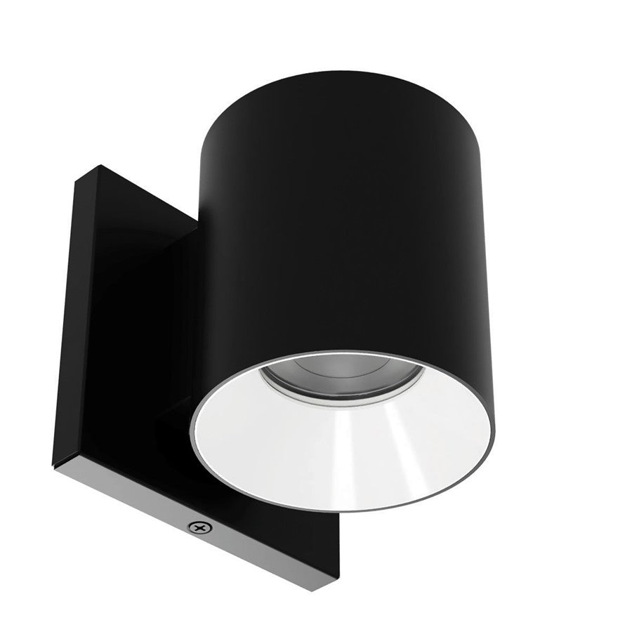 WAC Zoron 1Lt 3.5" RD Outdoor Wall Light/Narrow Beam/Black White - W4R-NCS-BKWT